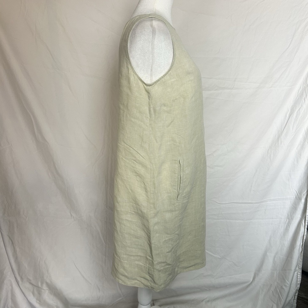 J Jill Linen Dress Light Green Shift Relaxed Fit Coastal Resort Wear Beach - Picture 3 of 8